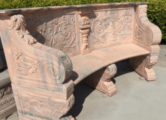 Cloudy Rosa Marble bench