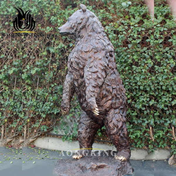 large bronze bear sculpture