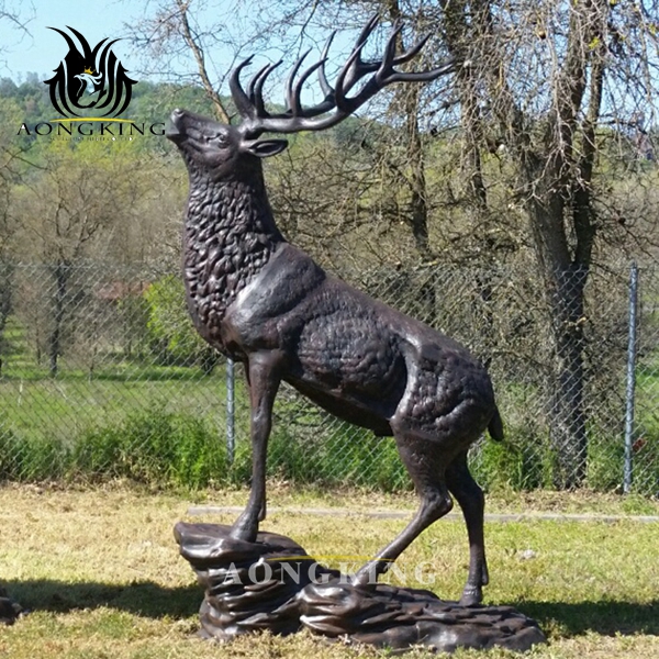 cast iron deer statue