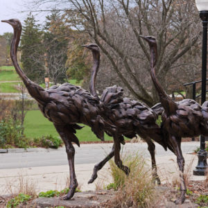 cast iron statue ostrich statue