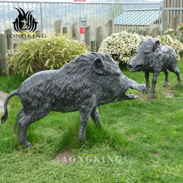 bronze boar sculpture