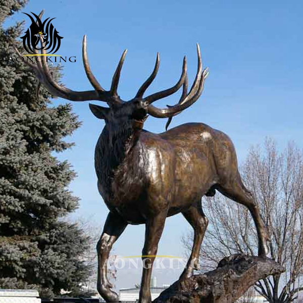 cast deer bronze statue