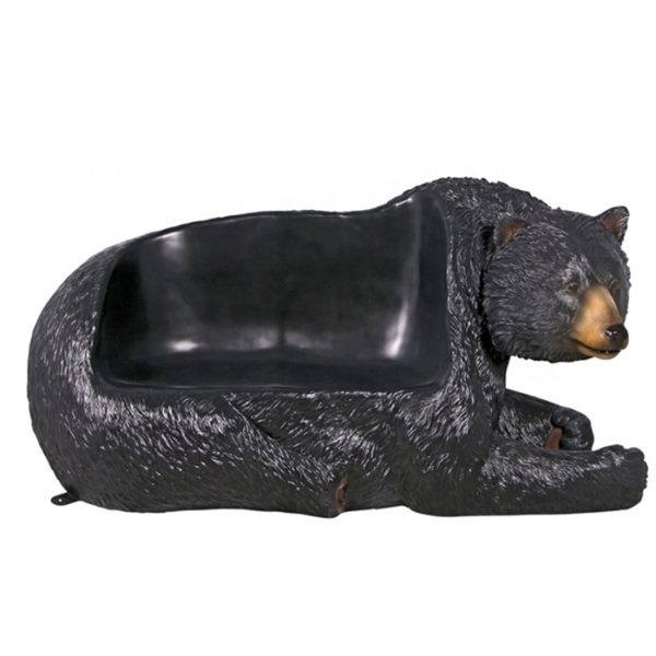 black bear bench statue