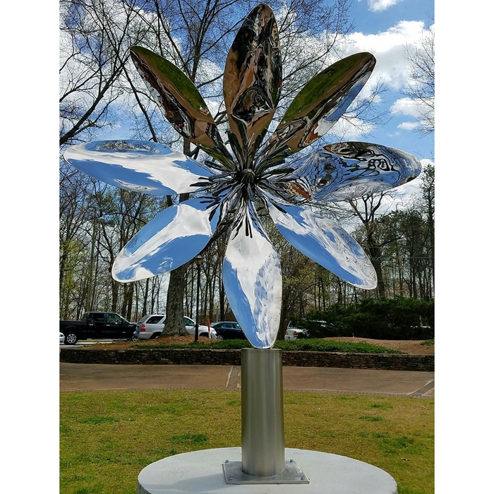 stainless steel flower sculpture