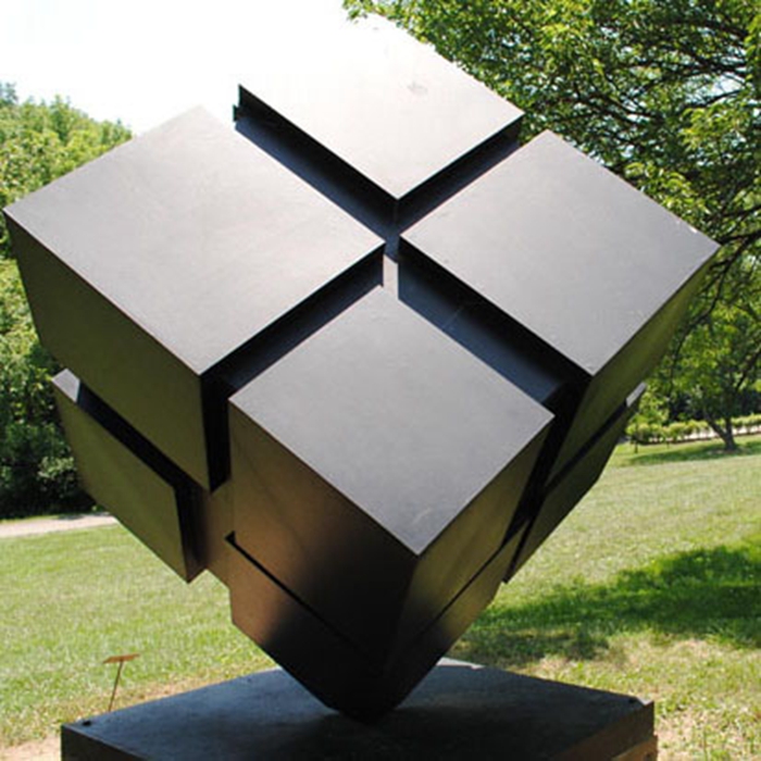 cubic block steel sculpture