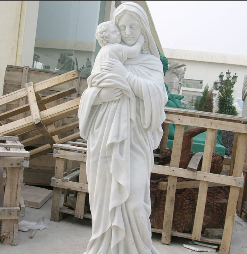 virgin mary stone statue