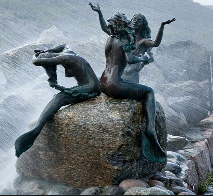 mermaid bronze sculpture