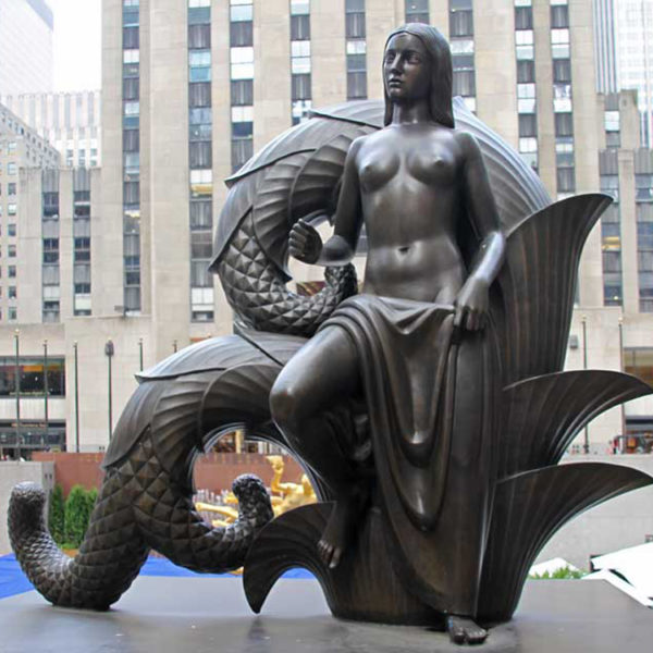 brass mermaid fountain statue