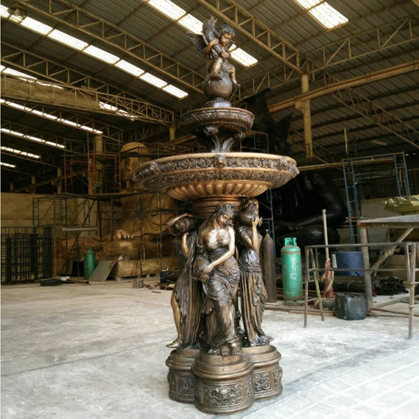 mermaid fountain brass statue