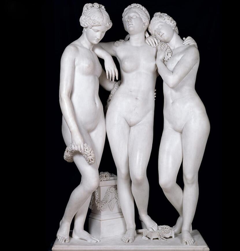 the three graces marble statue greek style
