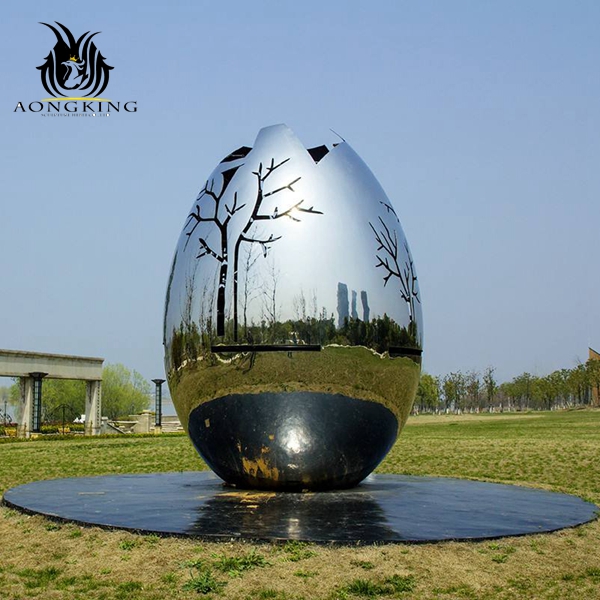 stainless steel eggshell sculpture