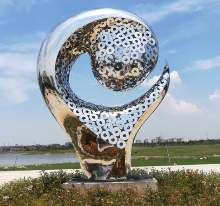 geometric stainless steel sculpture