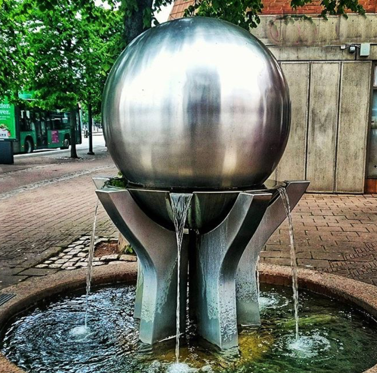 stainless steel fountain sculpture
