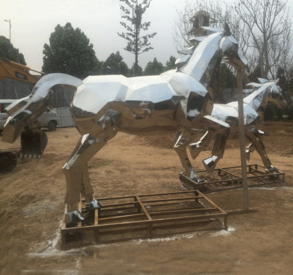 stainless steel horse sculpture