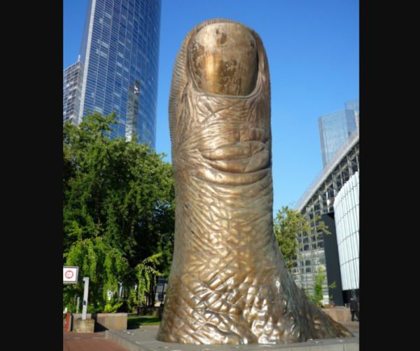 bronze finger sculpture