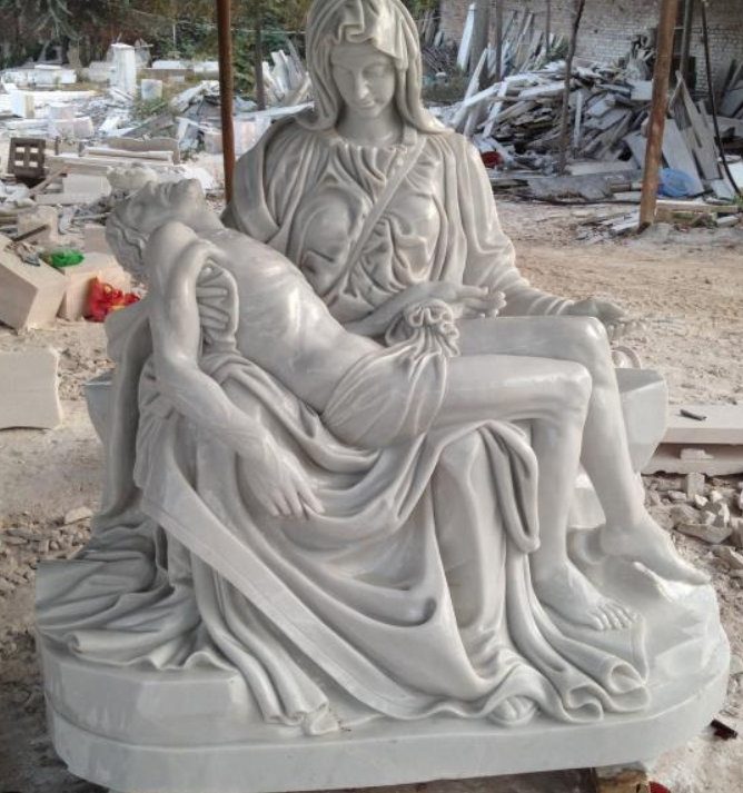 Marble pieta statue