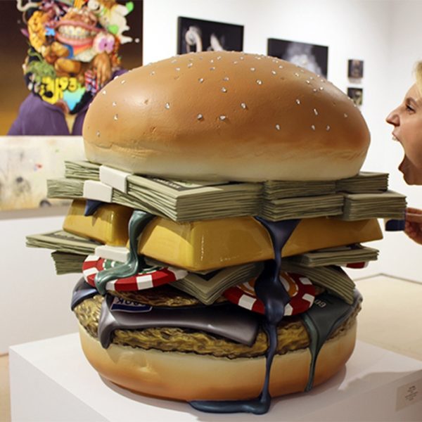 Fiberglass modern hamburger sculpture
