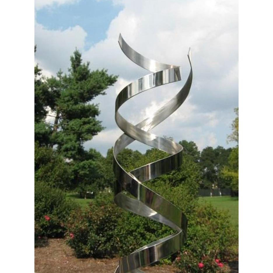 double spiral steel sculpture
