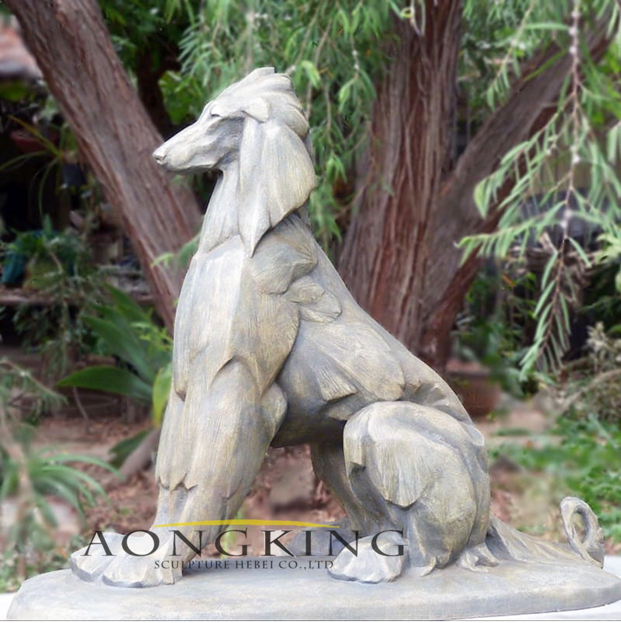 Afghan hound statue
