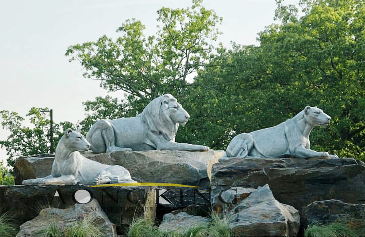 Bronze lion statues
