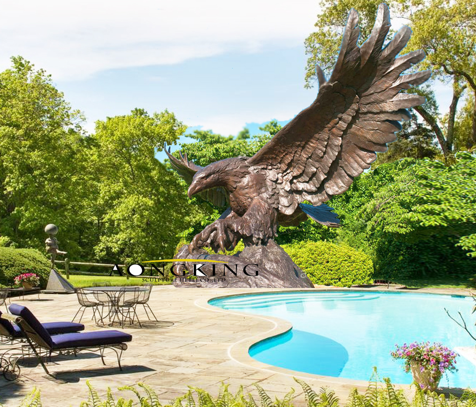 Flying eagle statue
