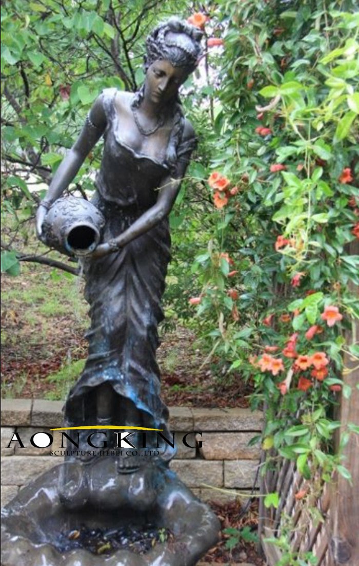 Life size garden lady statue