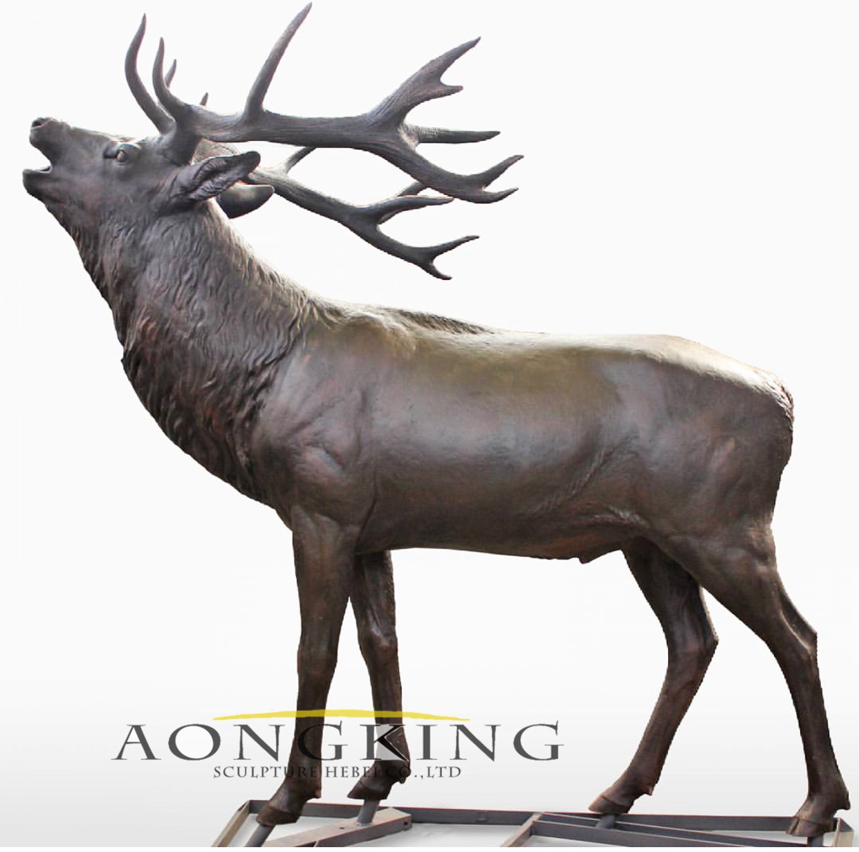 Metal deer sculptures