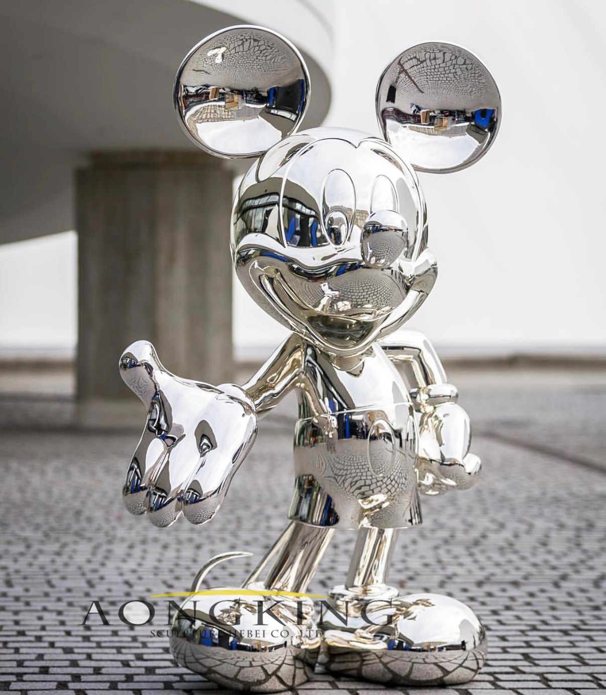 Mickey mouse sculpture stainless steel