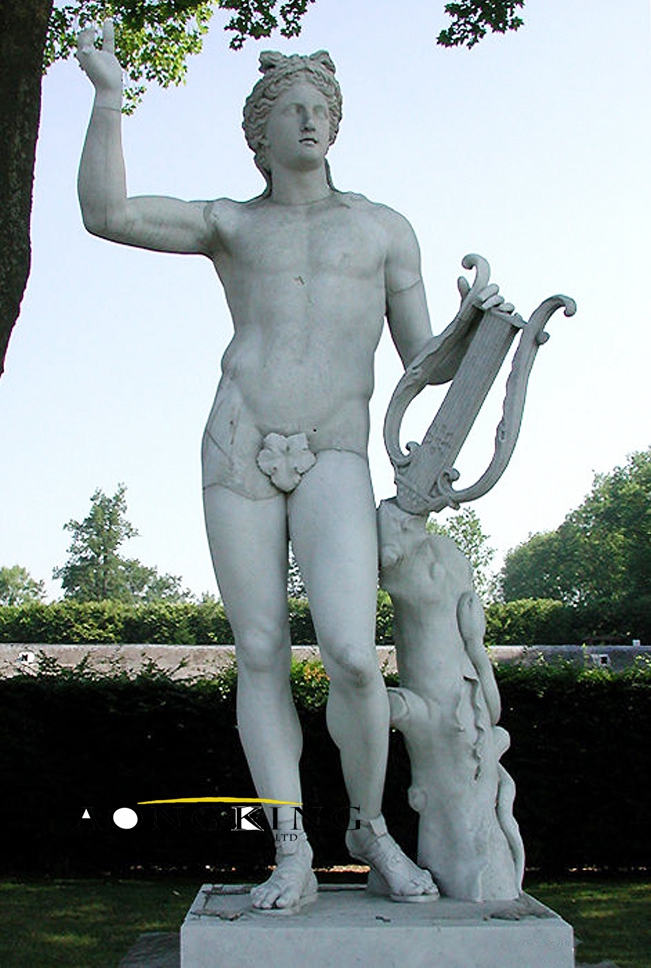 Apollo stand marble statue