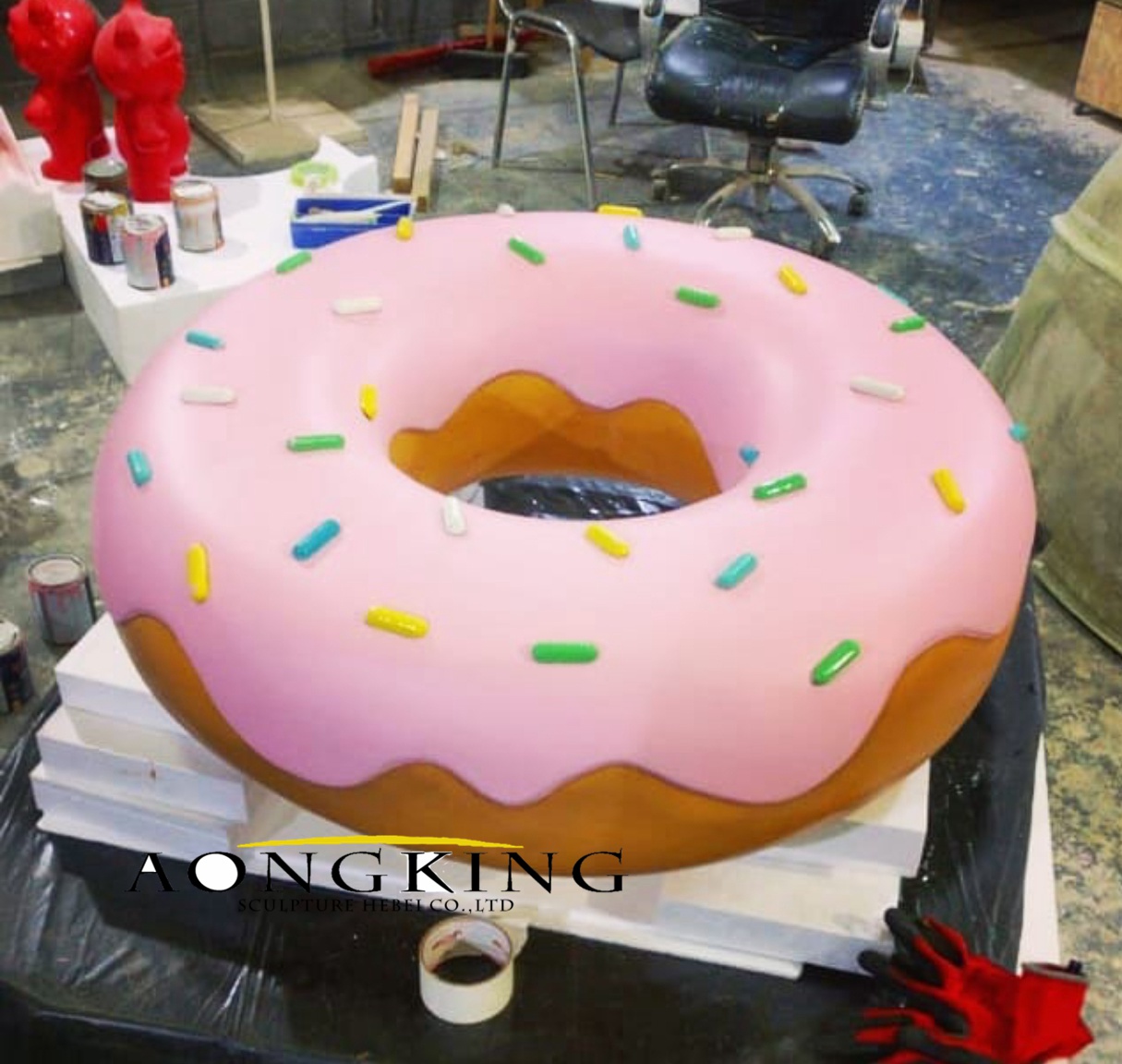 Fiberglass doughnut sculpture