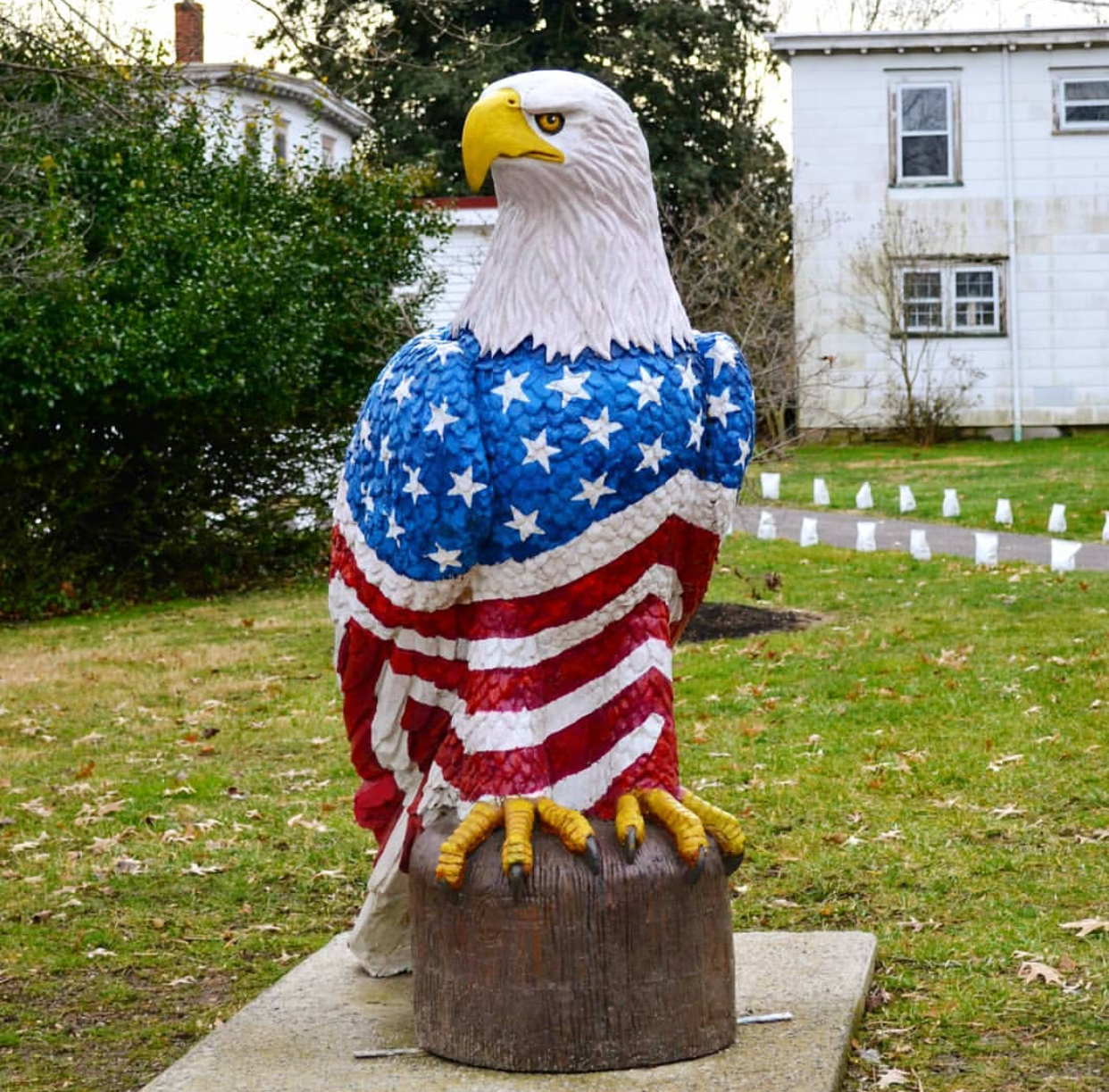 Fiberglass eagle statue