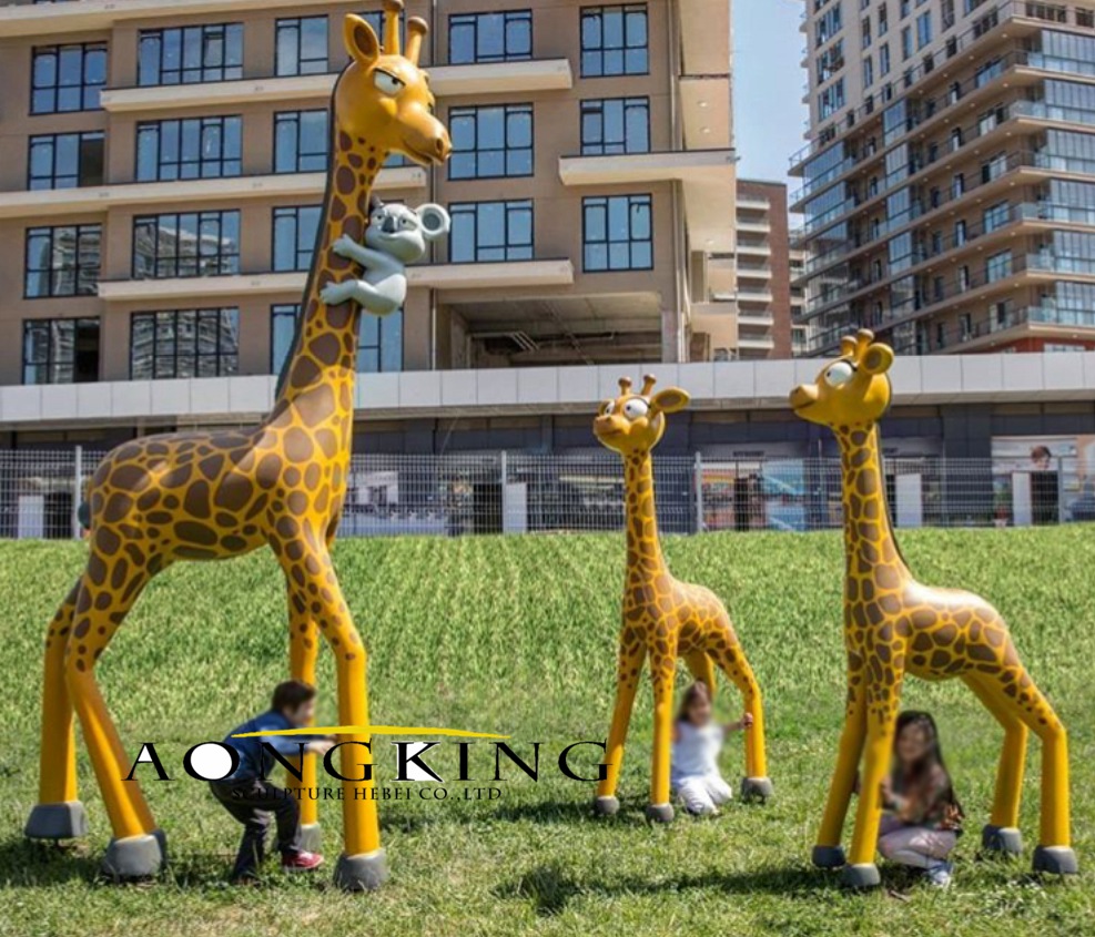 Fiberglass giraffe sculptures
