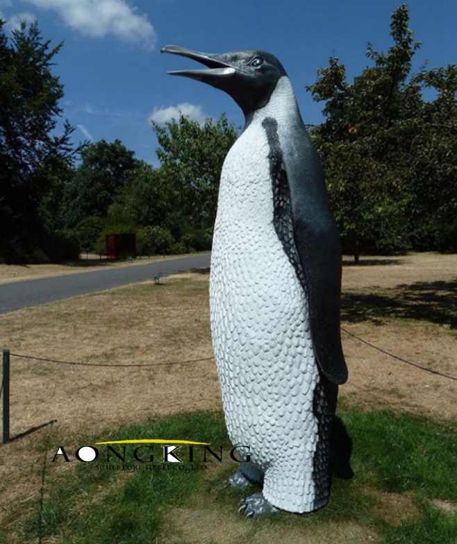 Fiberglass penguin statue