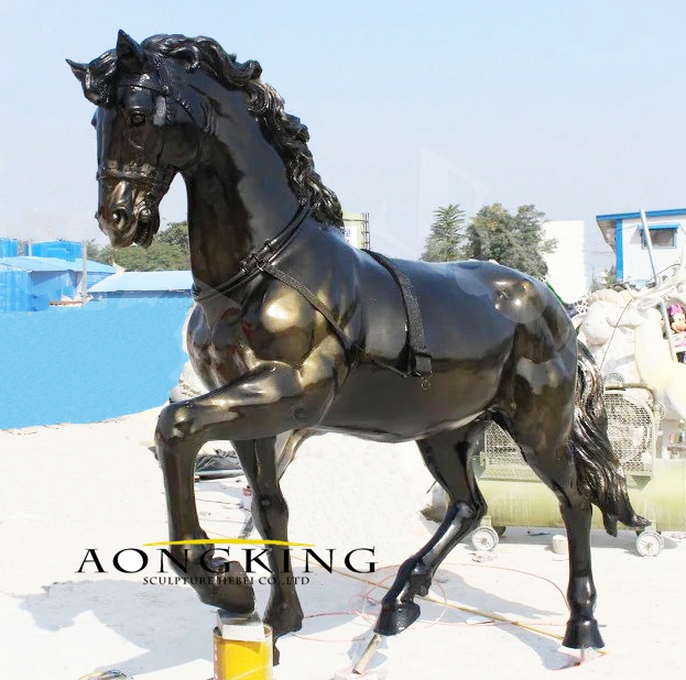 Jumping horse fiberglass sculpture