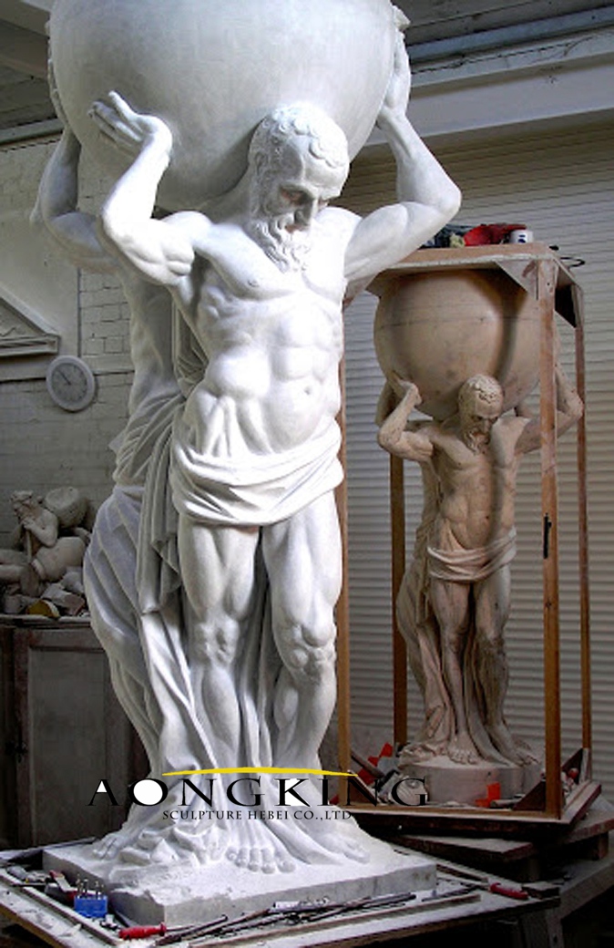 Statue of a god holding the earth