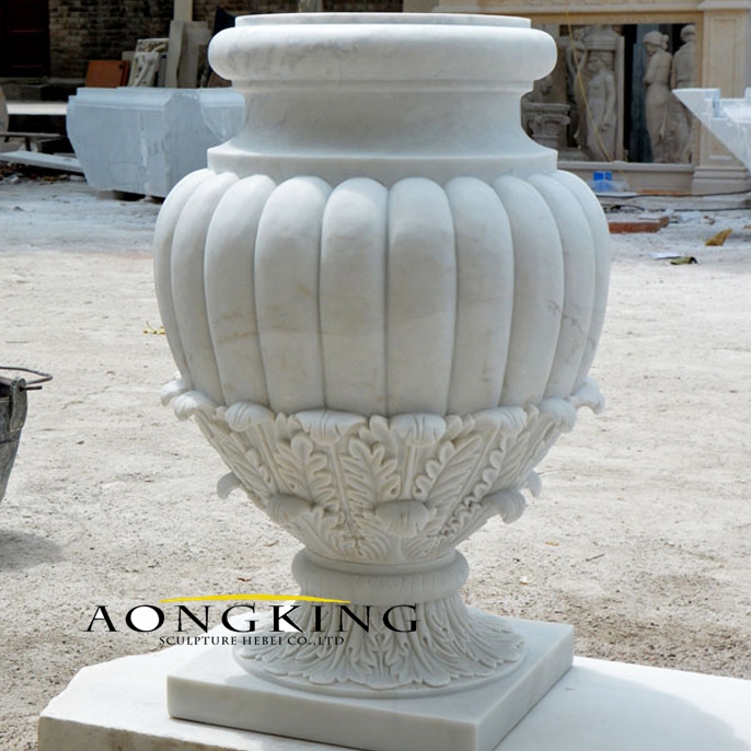 White marble flowerpot