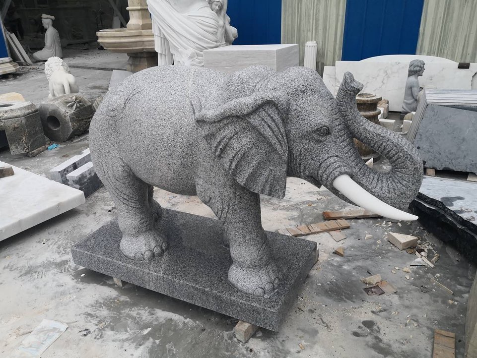 Stone elephant statues
