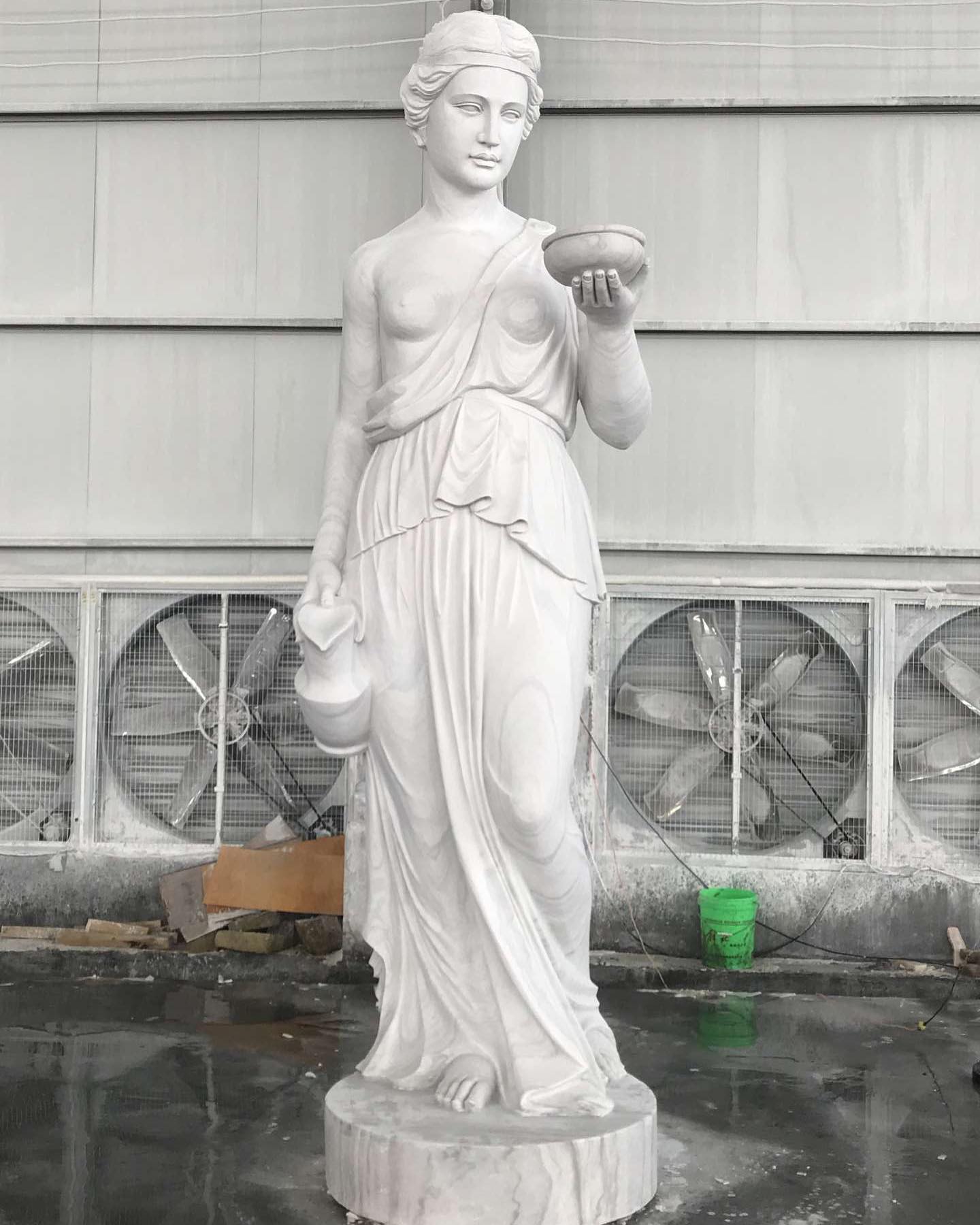 Stone woman statue greek goddess hebe