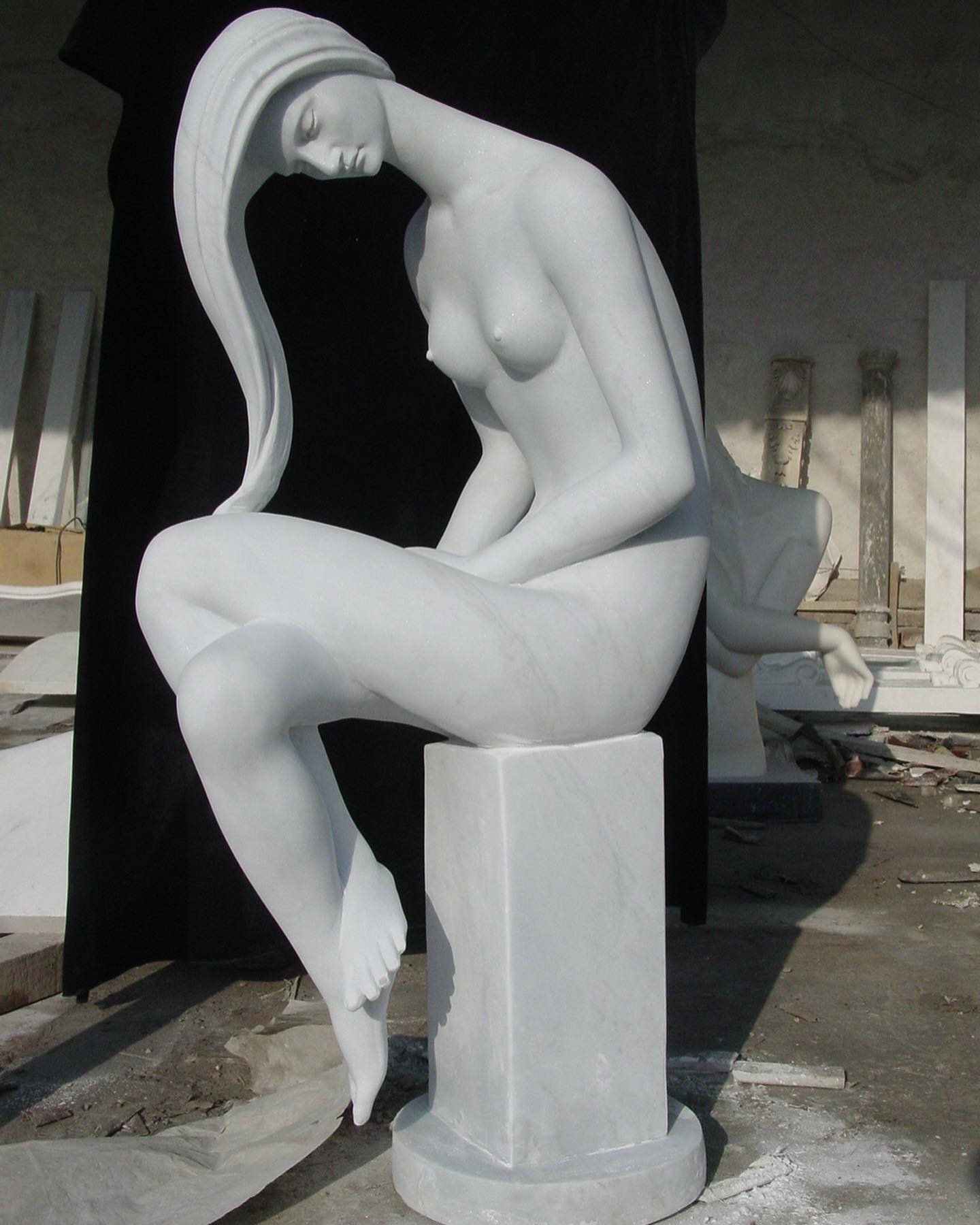 White stone sculpture
