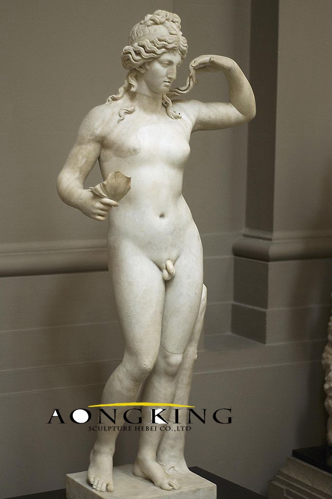Marble statue of hermaphroditism lady