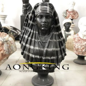 Black marble bust statue