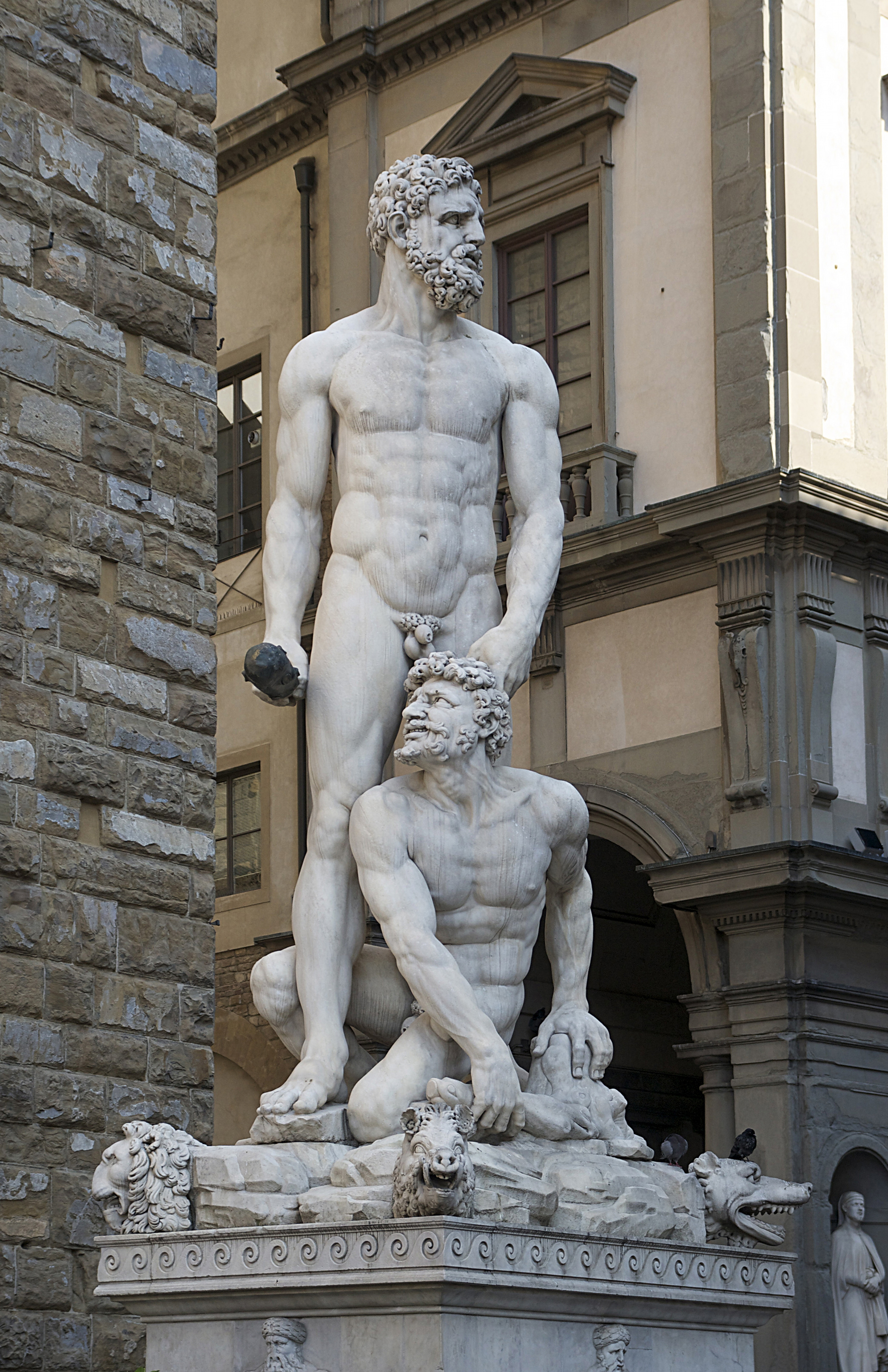 Hercules and Cacus marble statue