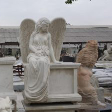 Marble angel headstone