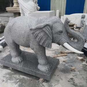 charcoal grey Stone elephant statues