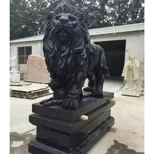 black marble lion sculpture