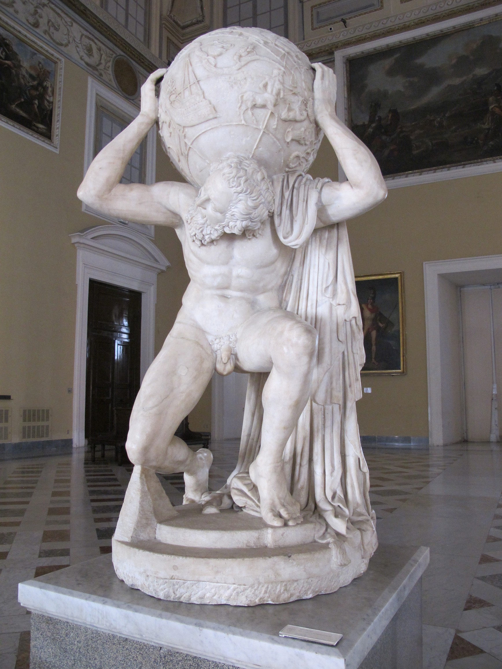 marble atlas sculpture