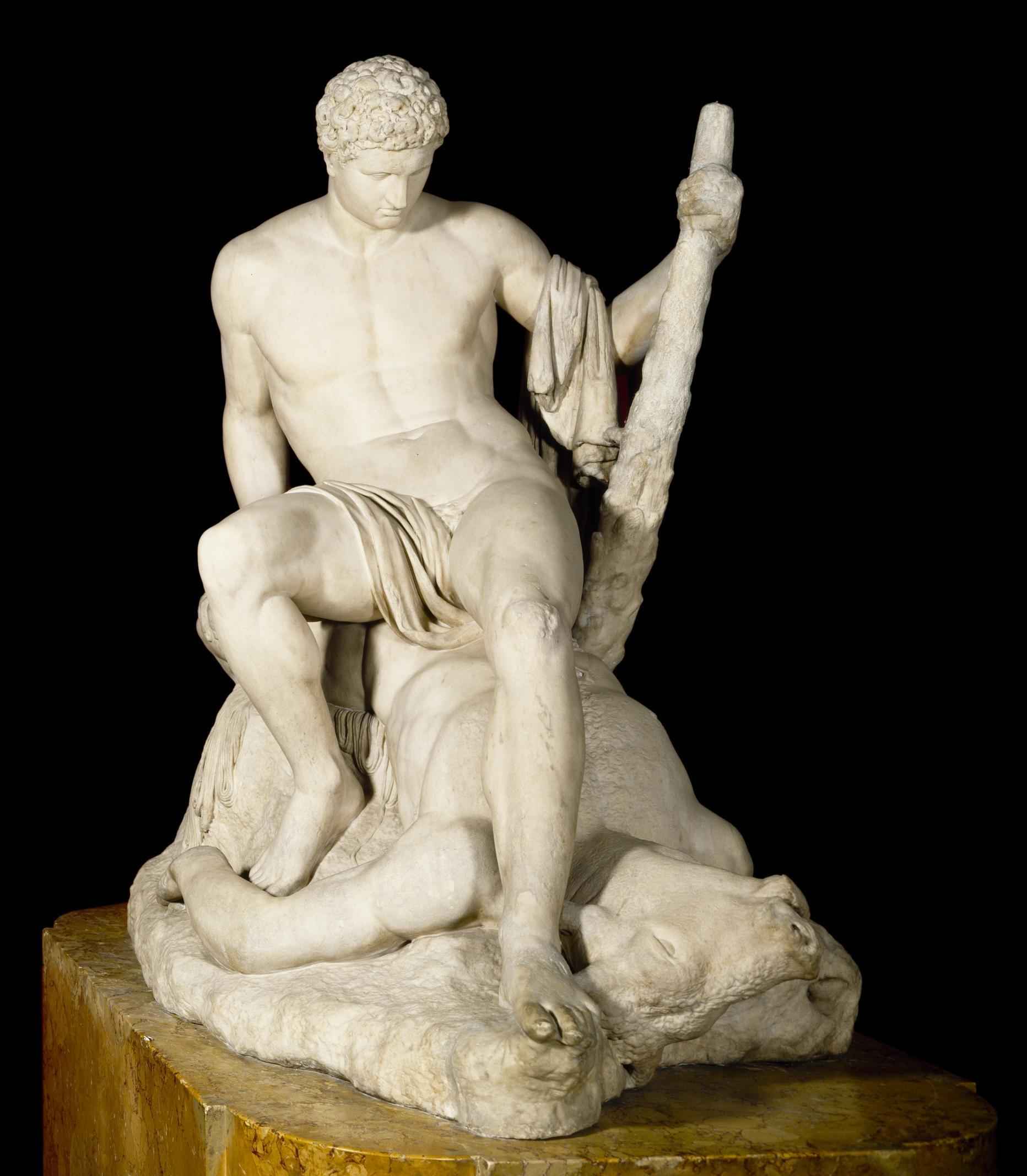 Theseus on the Minotaur Marble sculpture