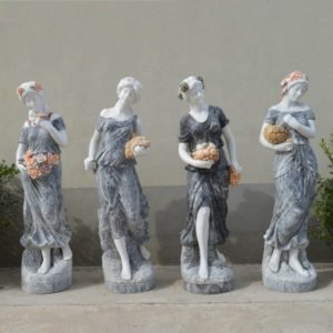 Greek Goddess Four Seasons colored marble statues