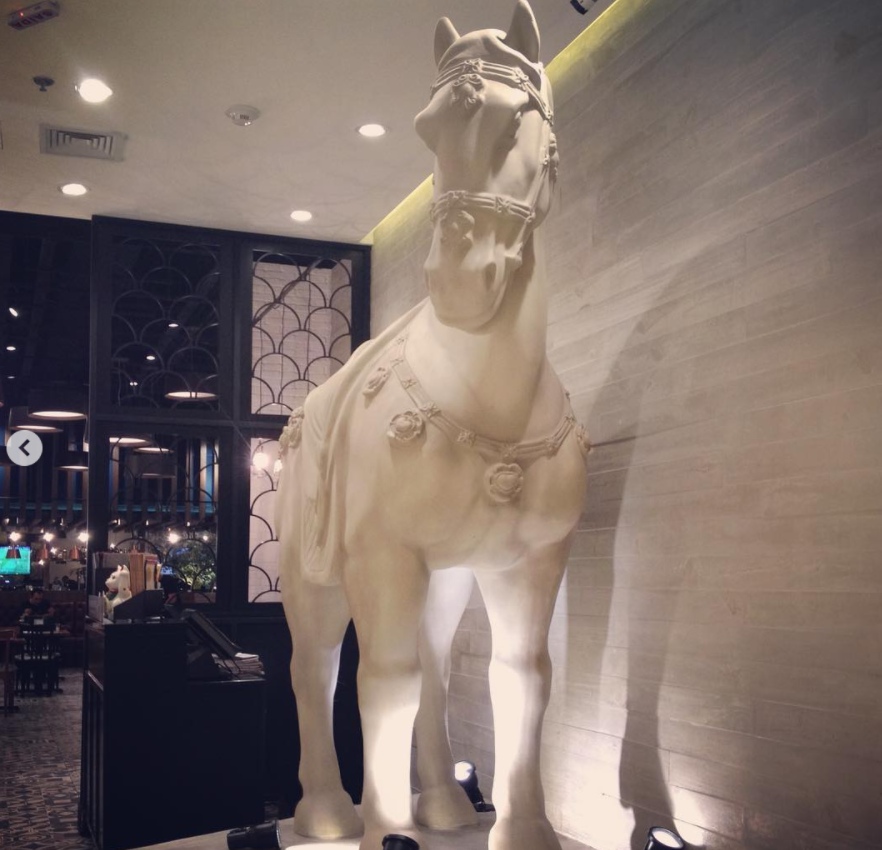 modern natural marble horse statue stone sculpture
