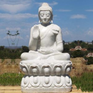 white marble buddha